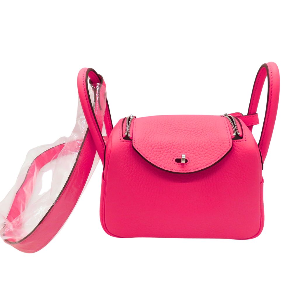 Hermes Lindy Mini Handbag Rose Azalee