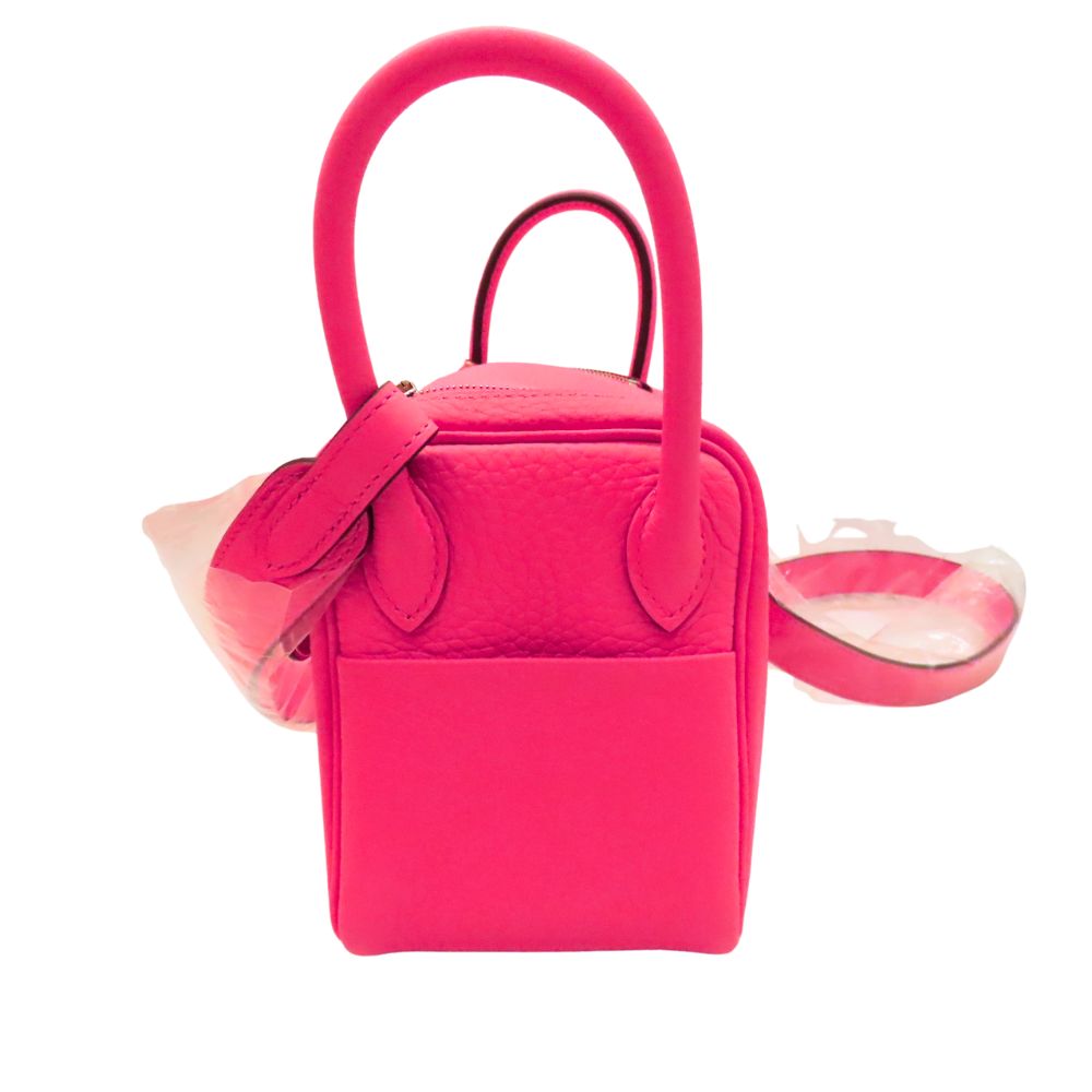 Hermes Lindy Mini Handbag Rose Azalee