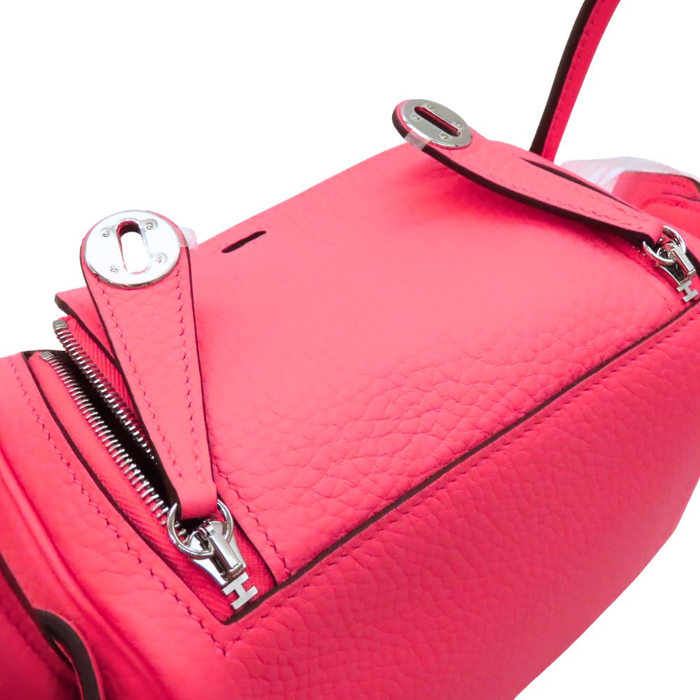 Hermes Lindy Mini Handbag Rose Azalee