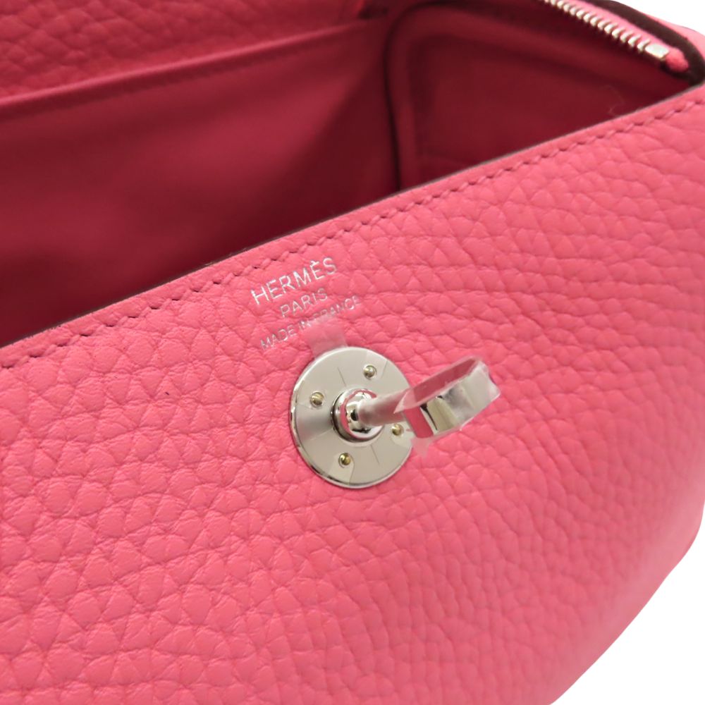 Hermes Lindy Mini Handbag Rose Azalee