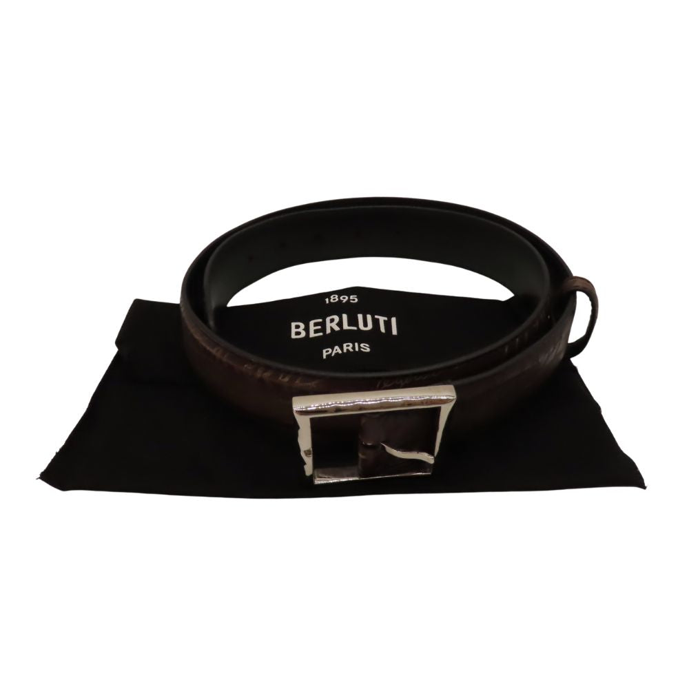 Berluti Leather Calligraphy Script Belt