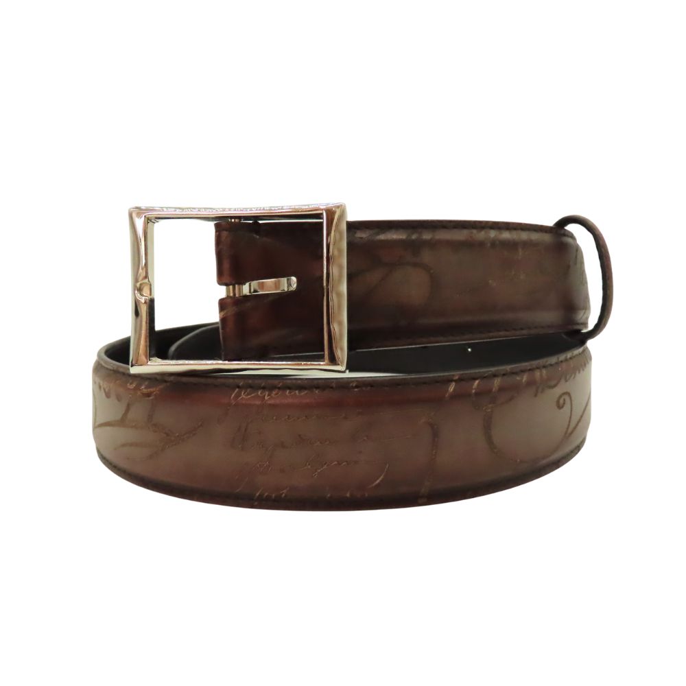 Berluti Leather Calligraphy Script Belt