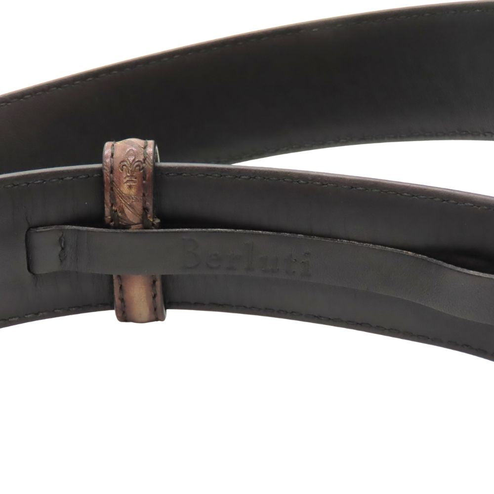 Berluti Leather Calligraphy Script Belt