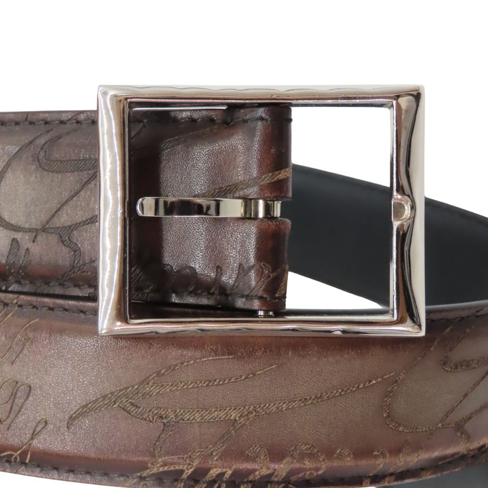 Berluti Leather Calligraphy Script Belt