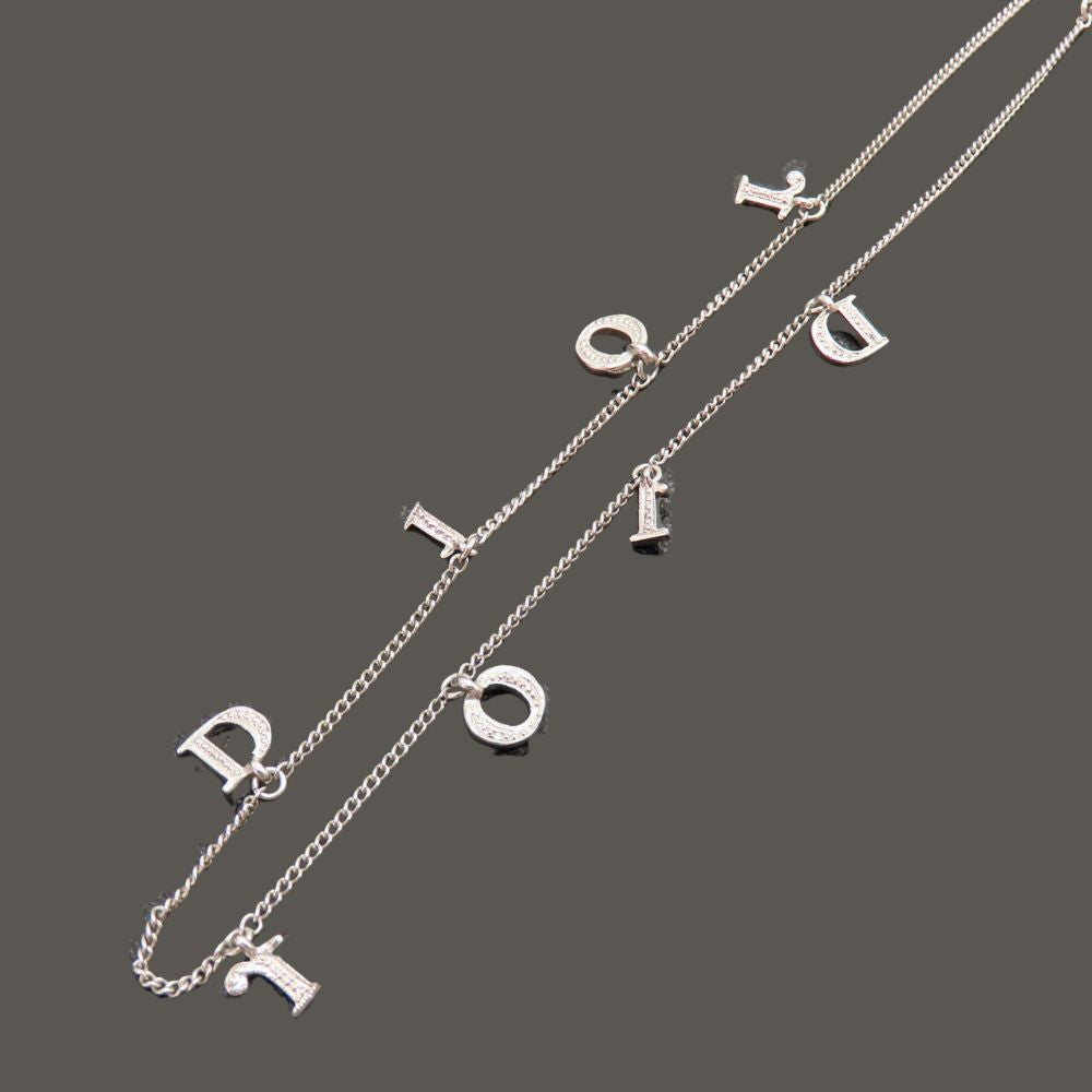 Christian Dior Silver Logo Necklace