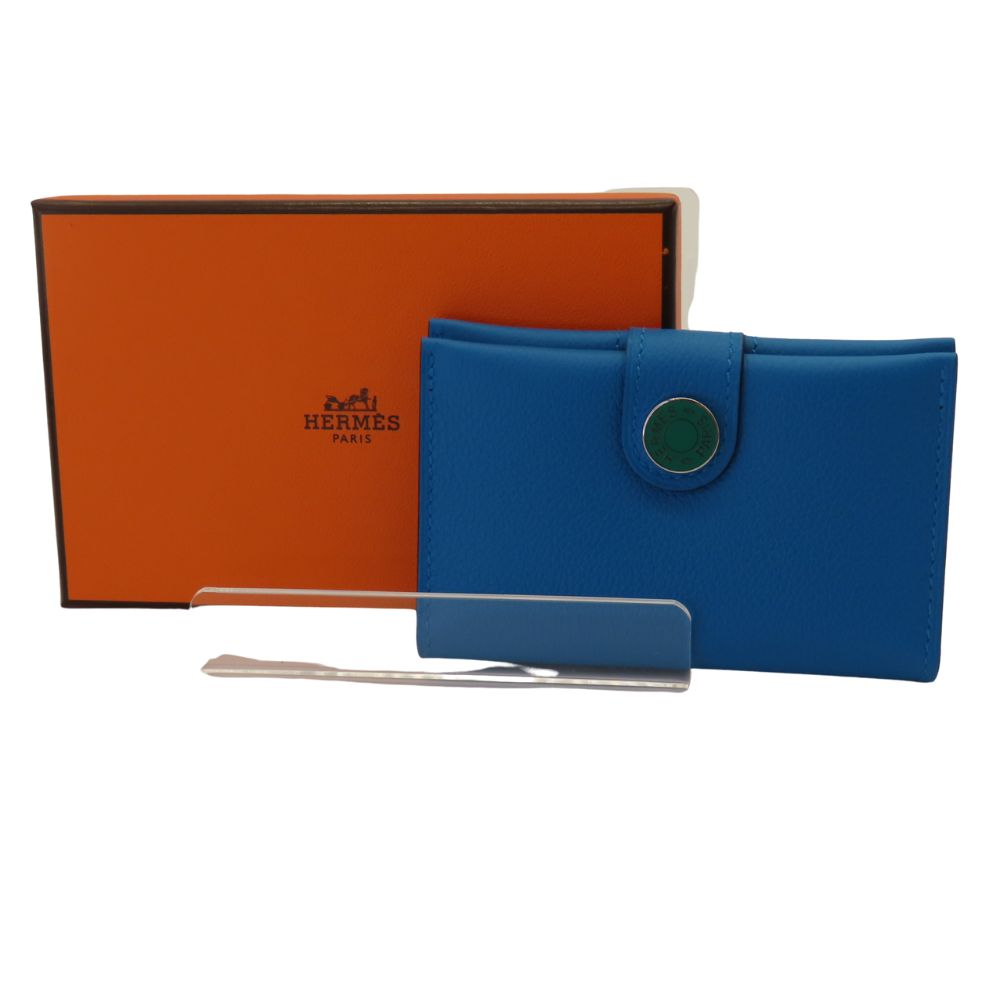 Hermes Evercolor RMS Card Case Blue Green