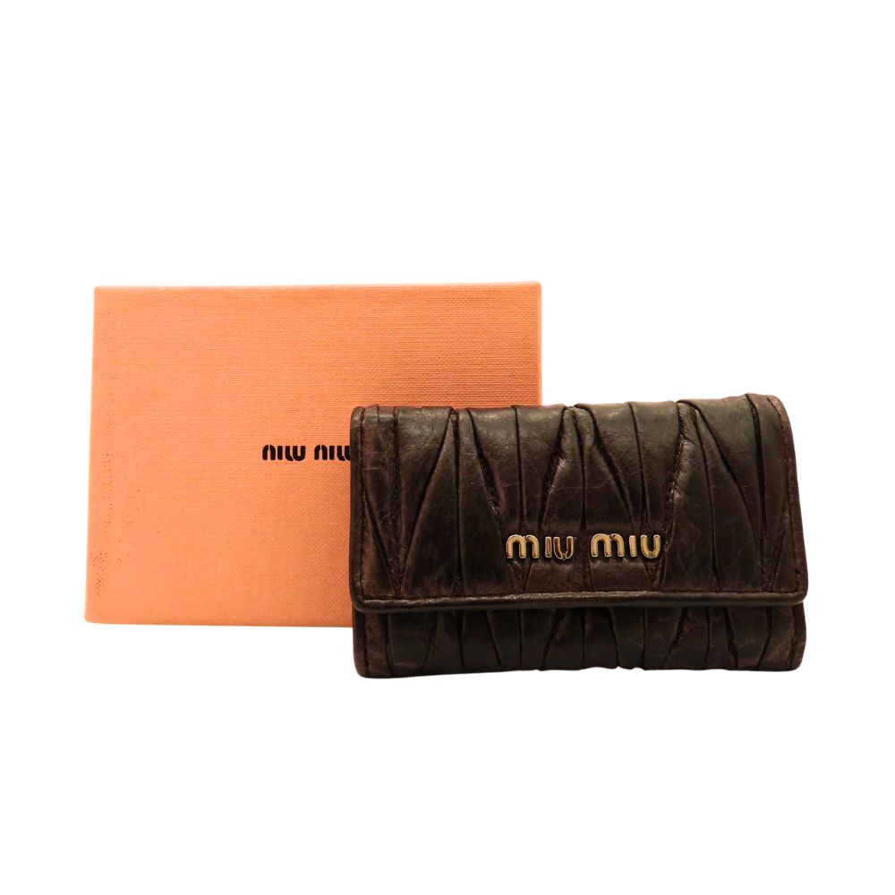 Miu Miu Vintage Leather Key Case Black