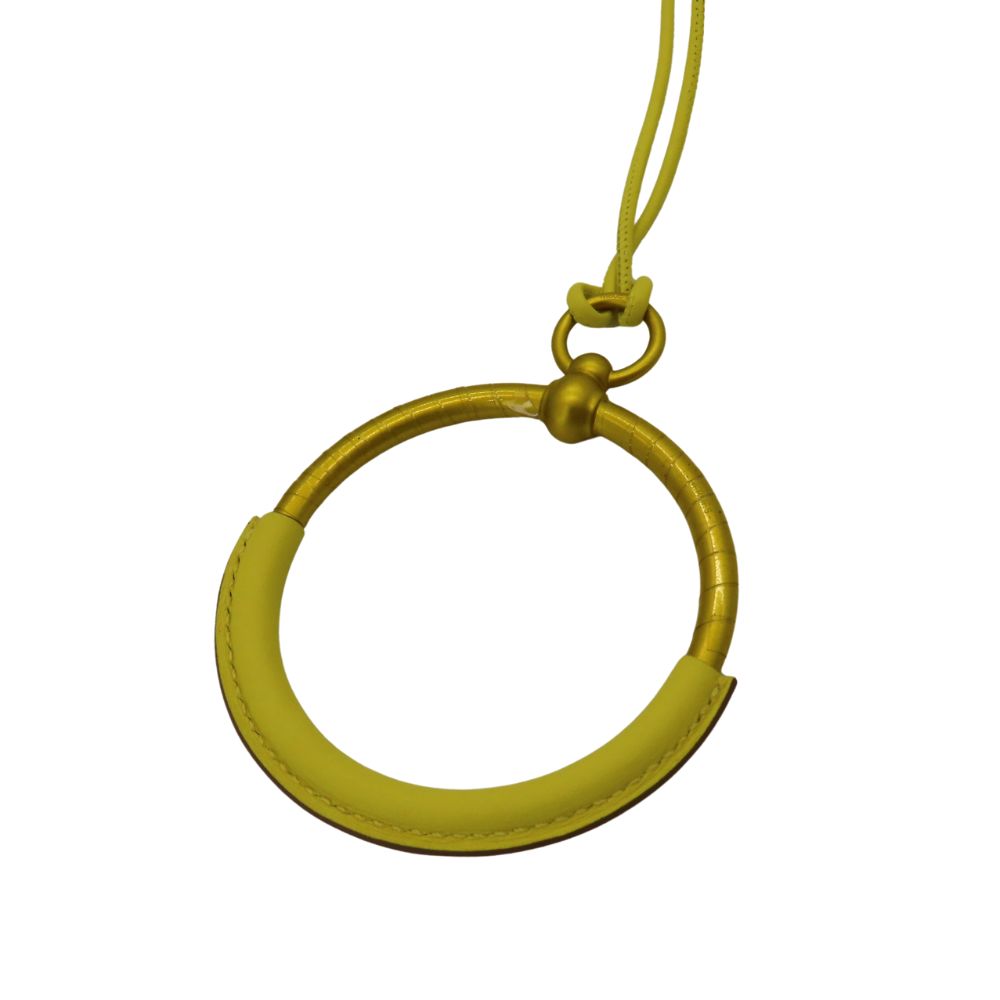 Hermes Loop Grand Pendant Lime Necklace