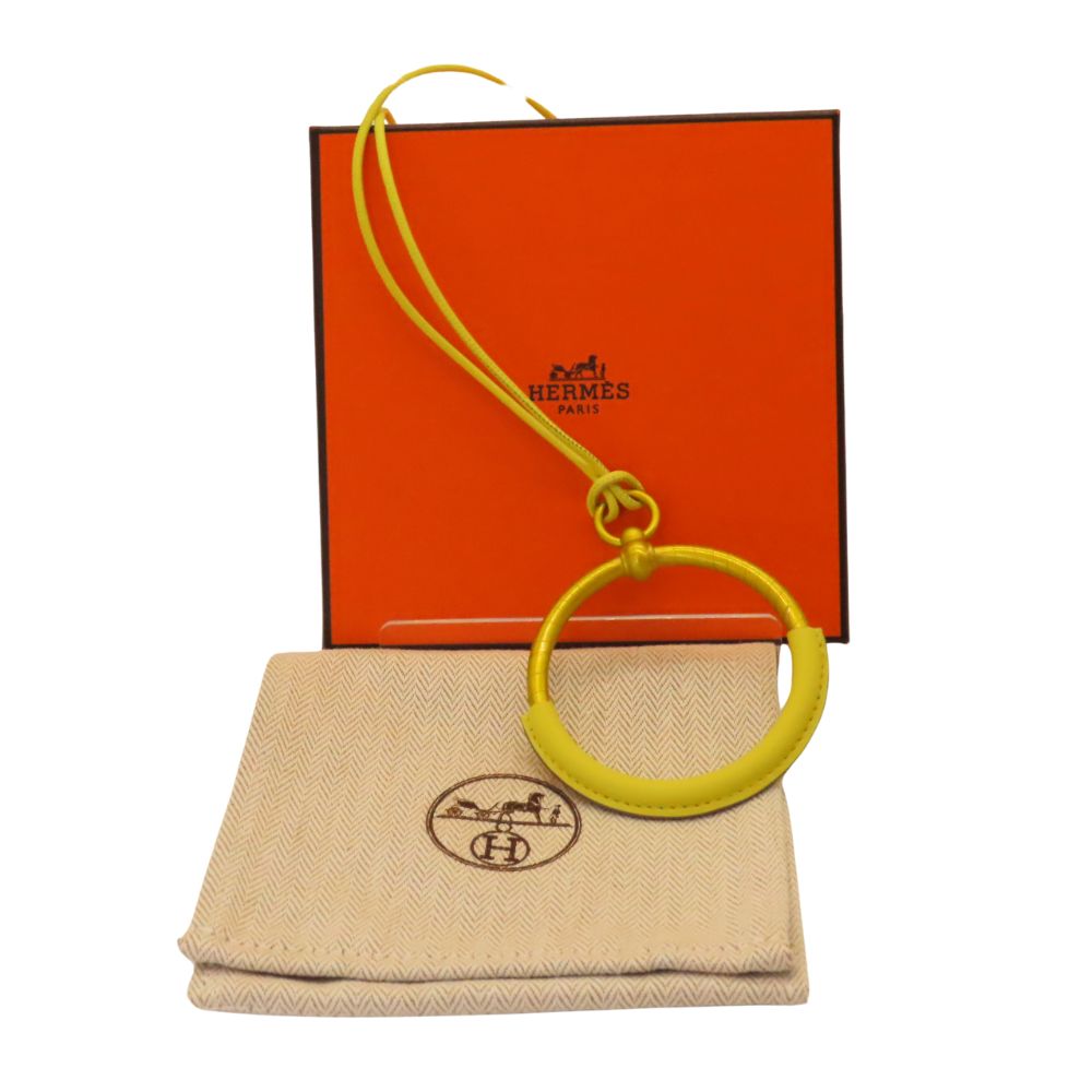 Hermes Loop Grand Pendant Lime Necklace