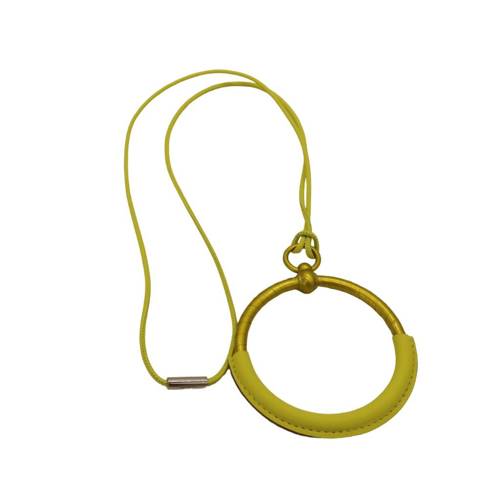 Hermes Loop Grand Pendant Lime Necklace