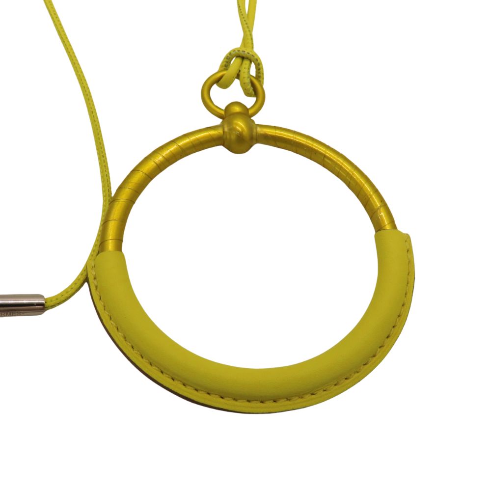 Hermes Loop Grand Pendant Lime Necklace