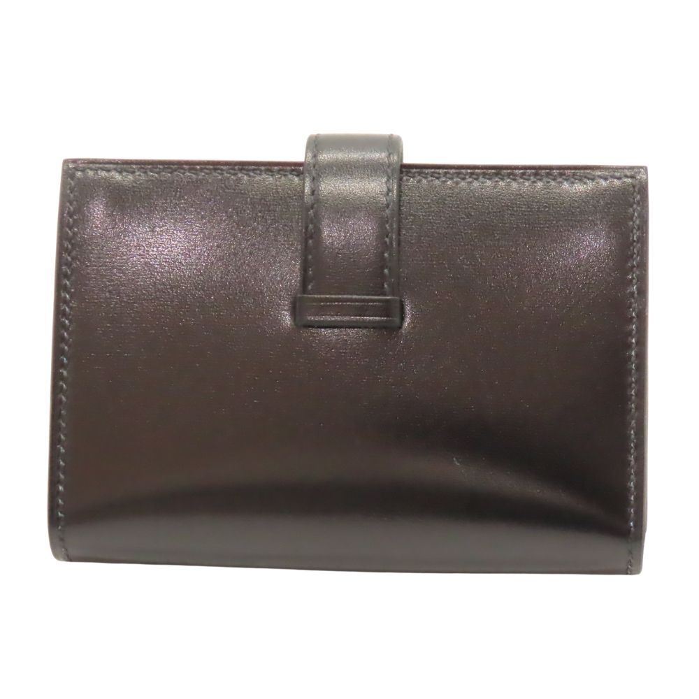 Hermes Box Calf Bearn Card Case Black