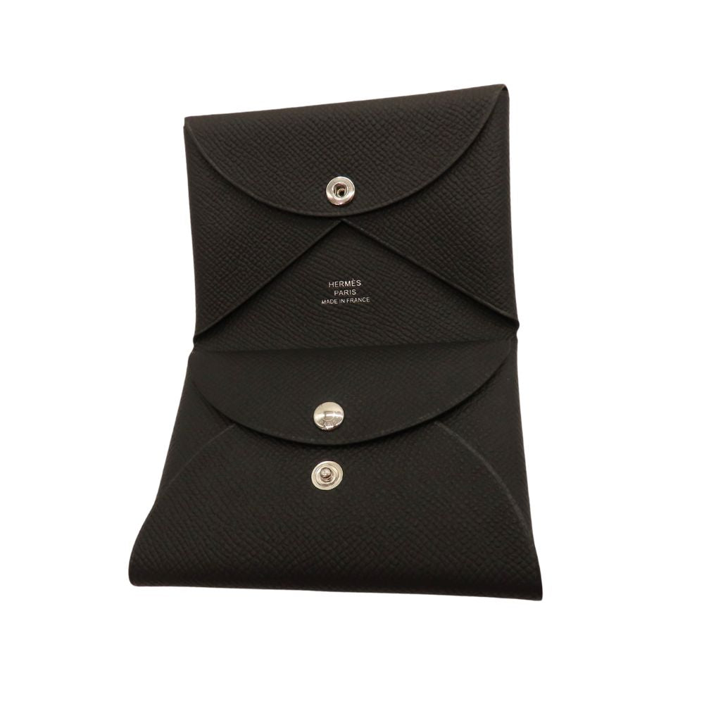 Hermes Calvi Duo Card Case Black