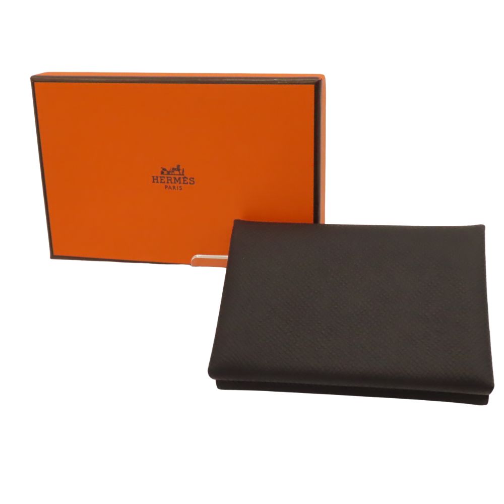 Hermes Calvi Duo Card Case Black