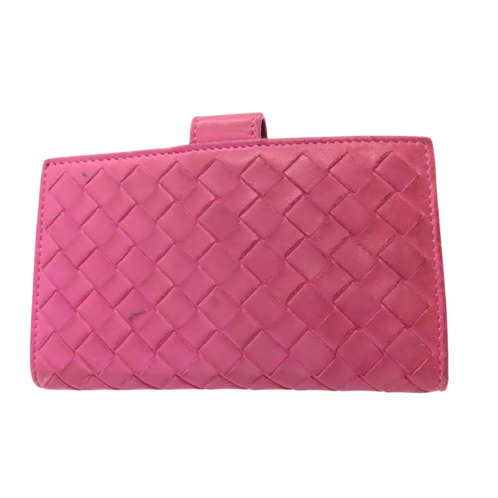 Bottega Veneta Leather Key Case Pink