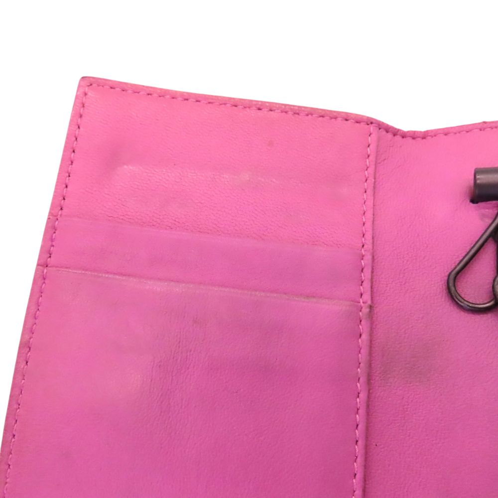 Bottega Veneta Leather Key Case Pink