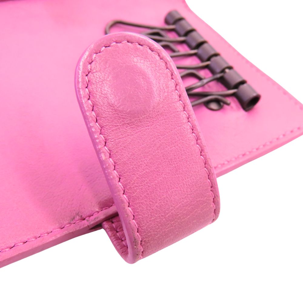 Bottega Veneta Leather Key Case Pink