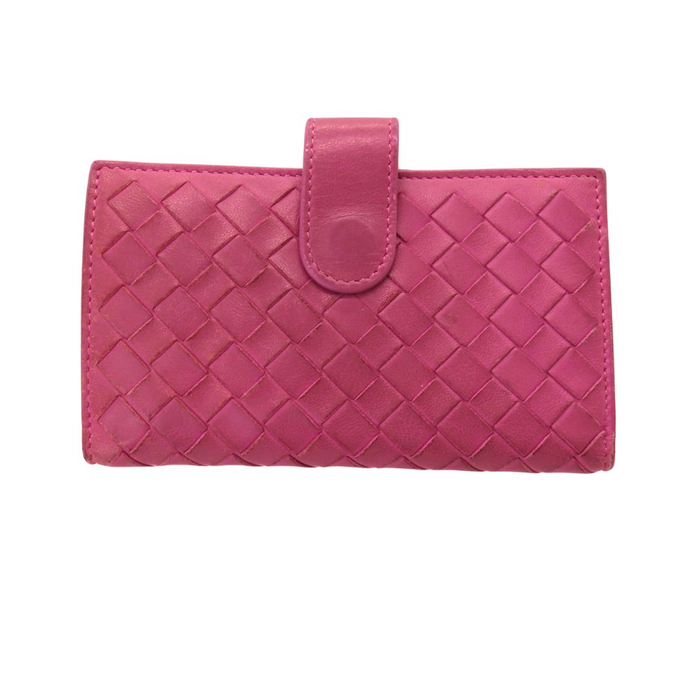 Bottega Veneta Leather Key Case Pink