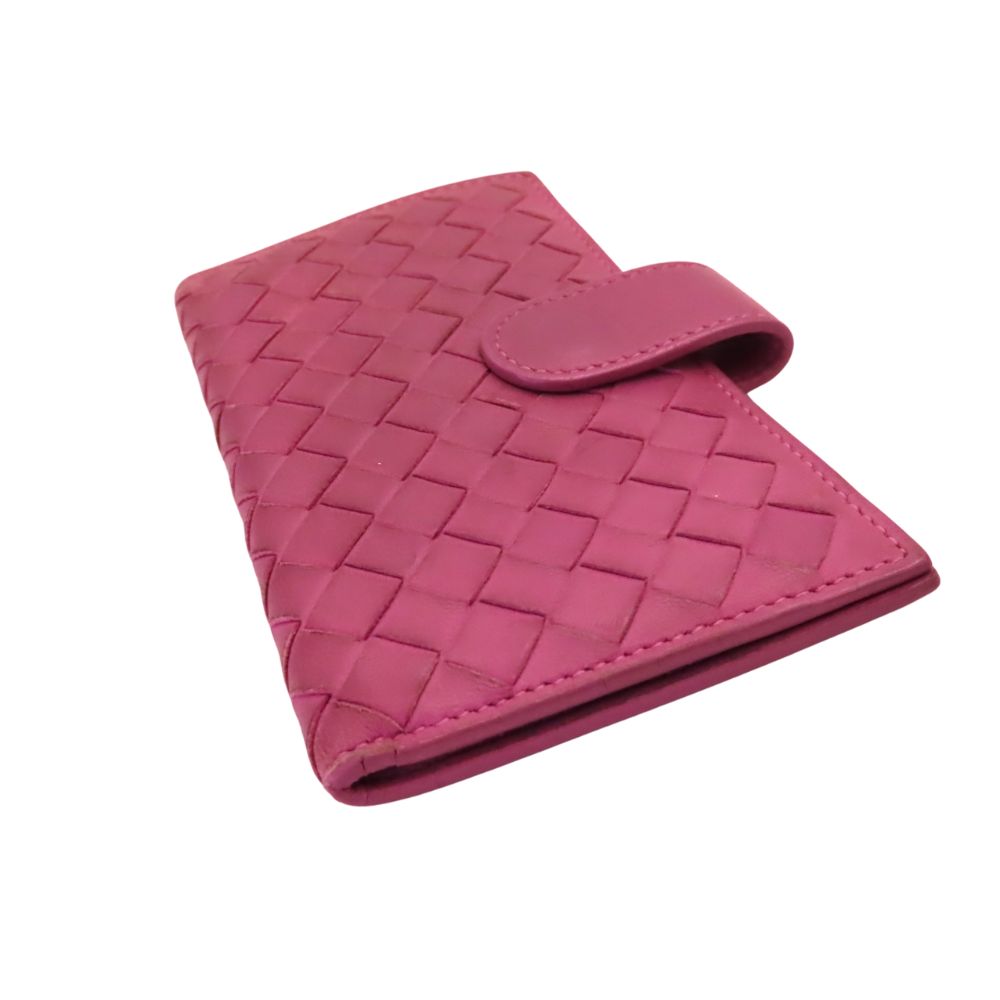 Bottega Veneta Leather Key Case Pink