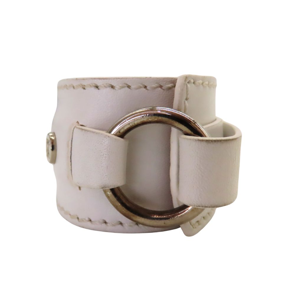 Celine Leather Bangle White