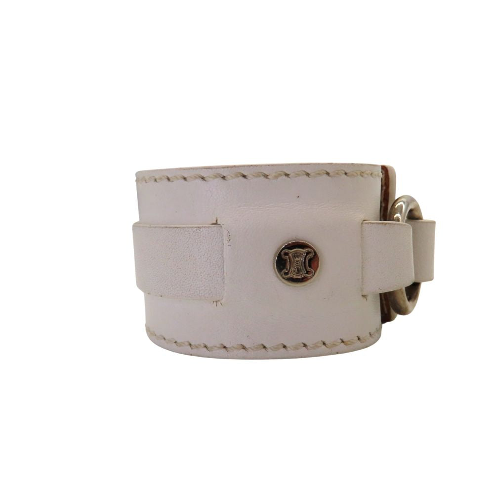 Celine Leather Bangle White