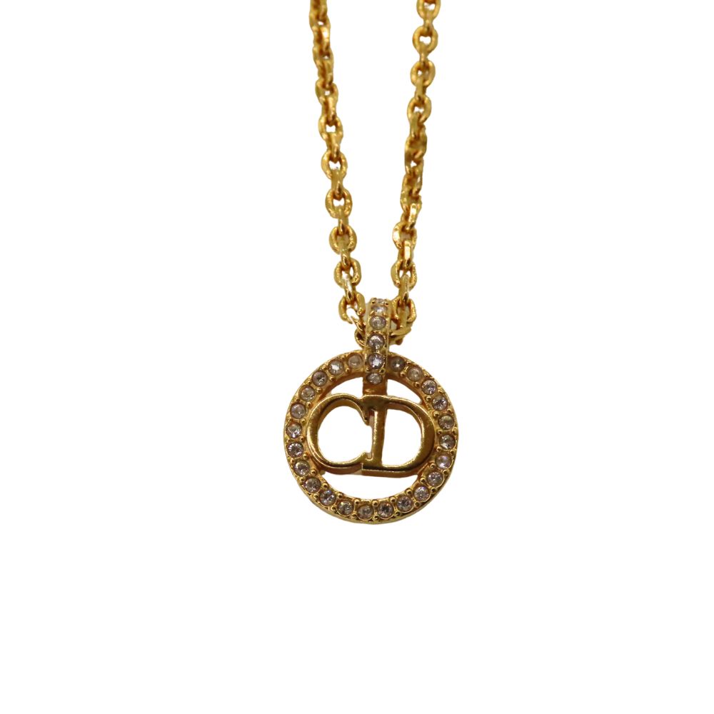 Christian Dior Petit CD Necklace Gold