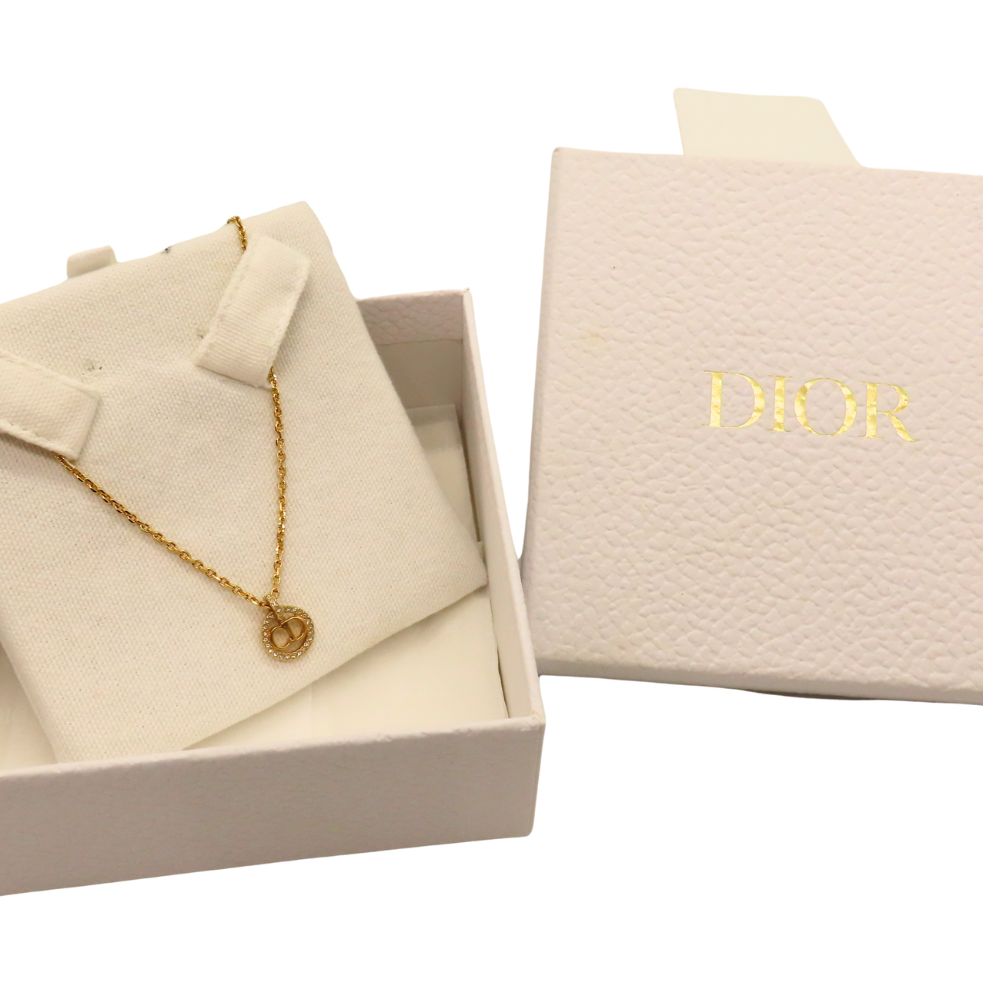 Christian Dior Petit CD Necklace Gold