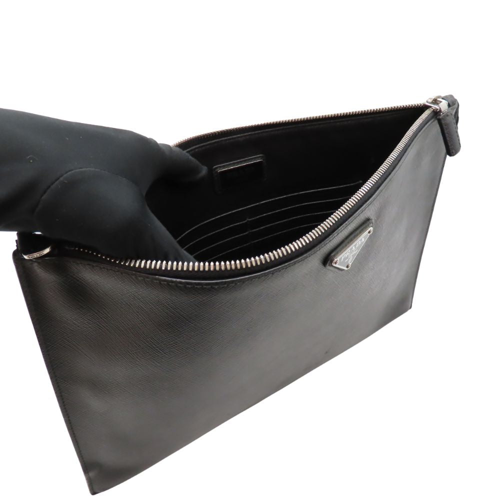 Prada Leather Clutch Bag Black