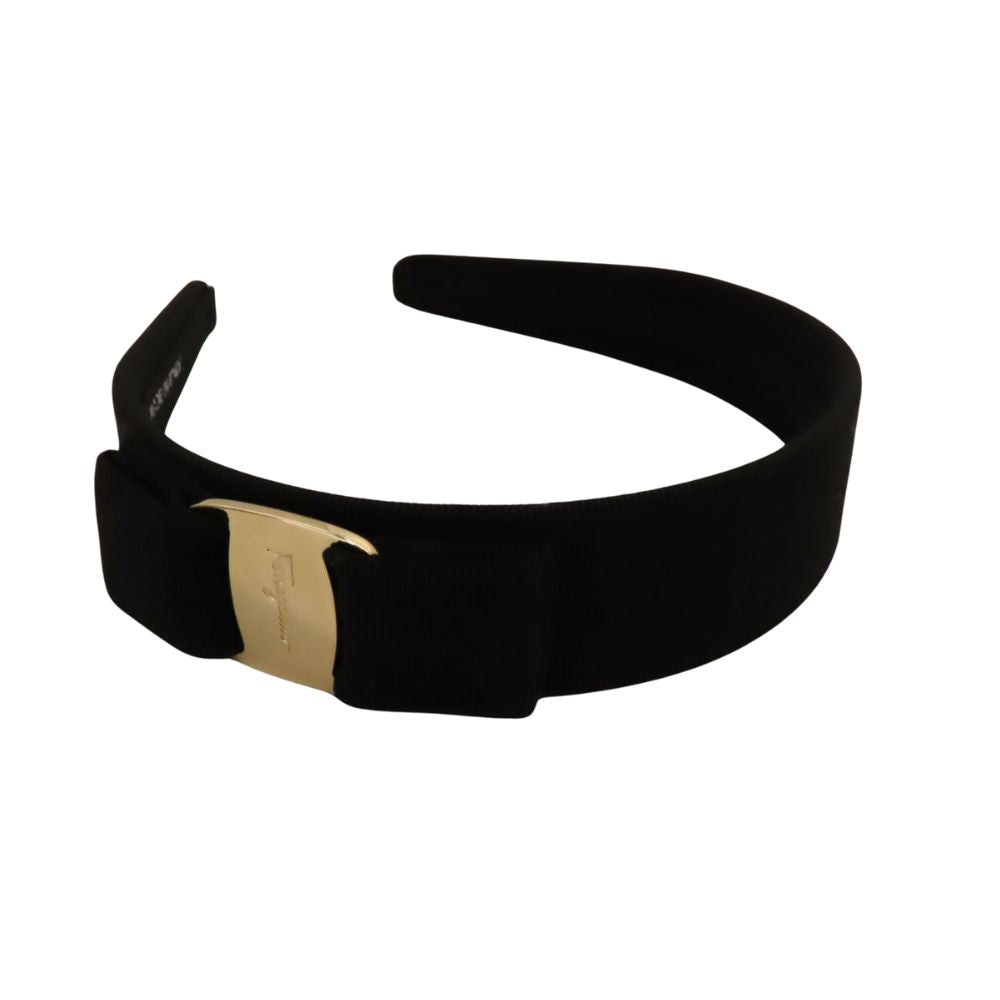 Salvatore Ferragamo Ribbon Headband Black Gold