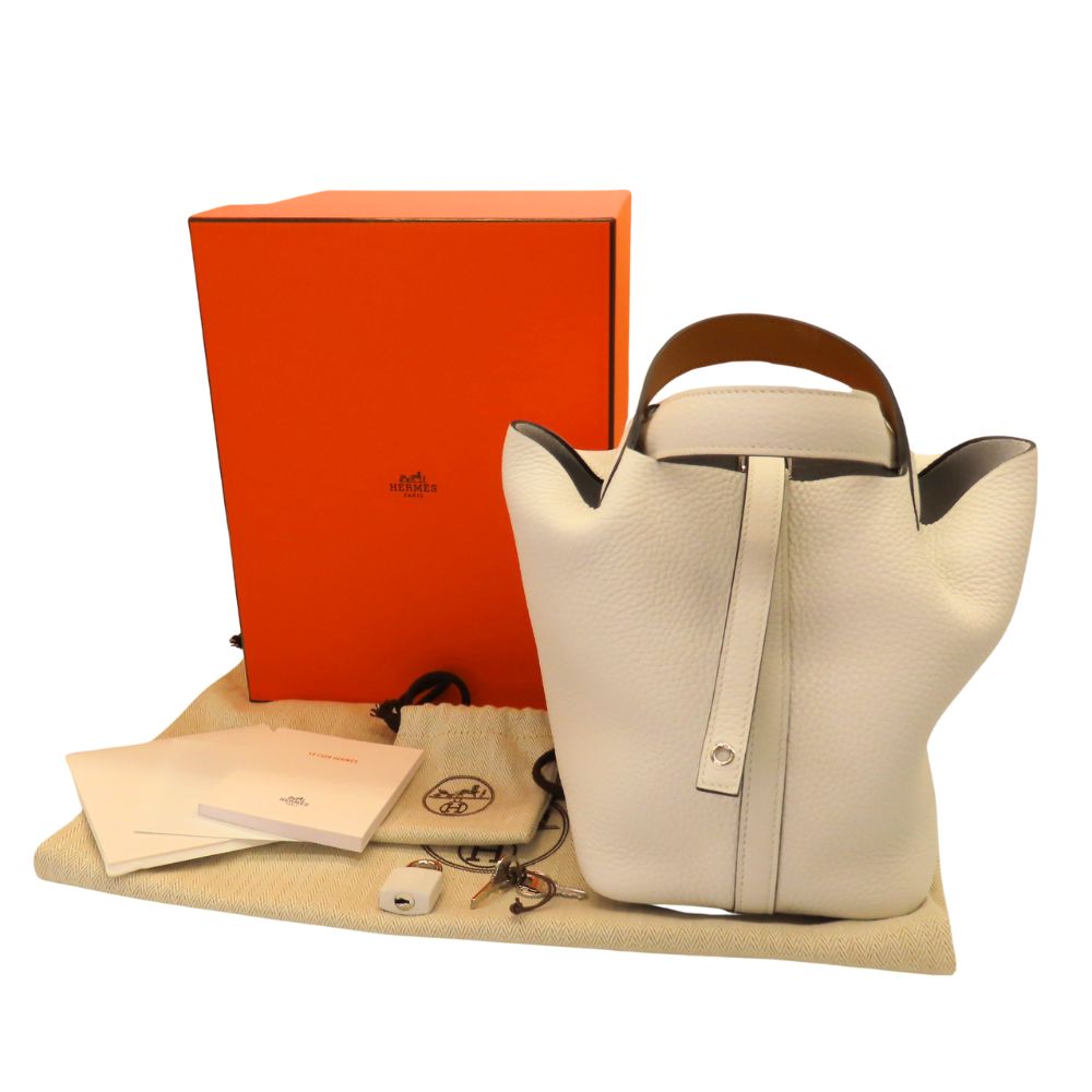 Hermes Picotin Lock PM Eclat Handbag White