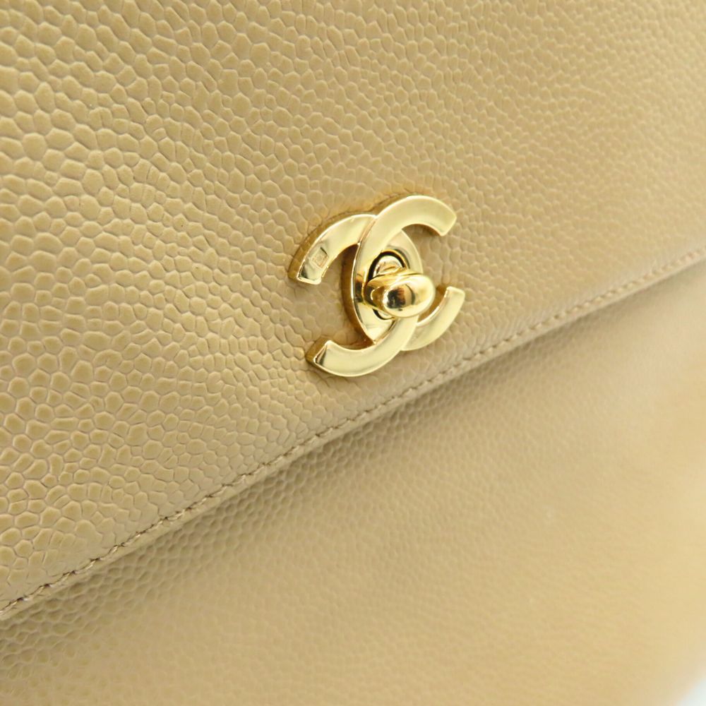 Chanel Caviar Chain Shoulder Bag Beige