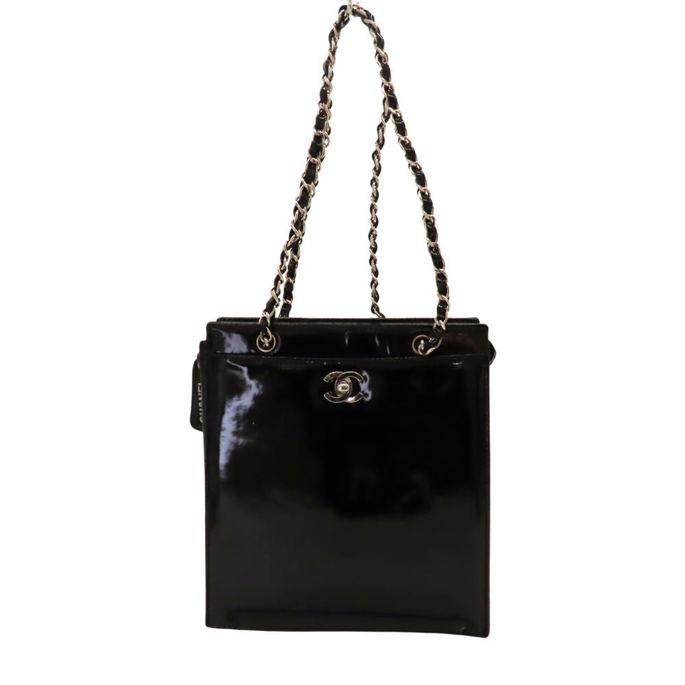 Chanel Patent Leather Shoulder Bag Black