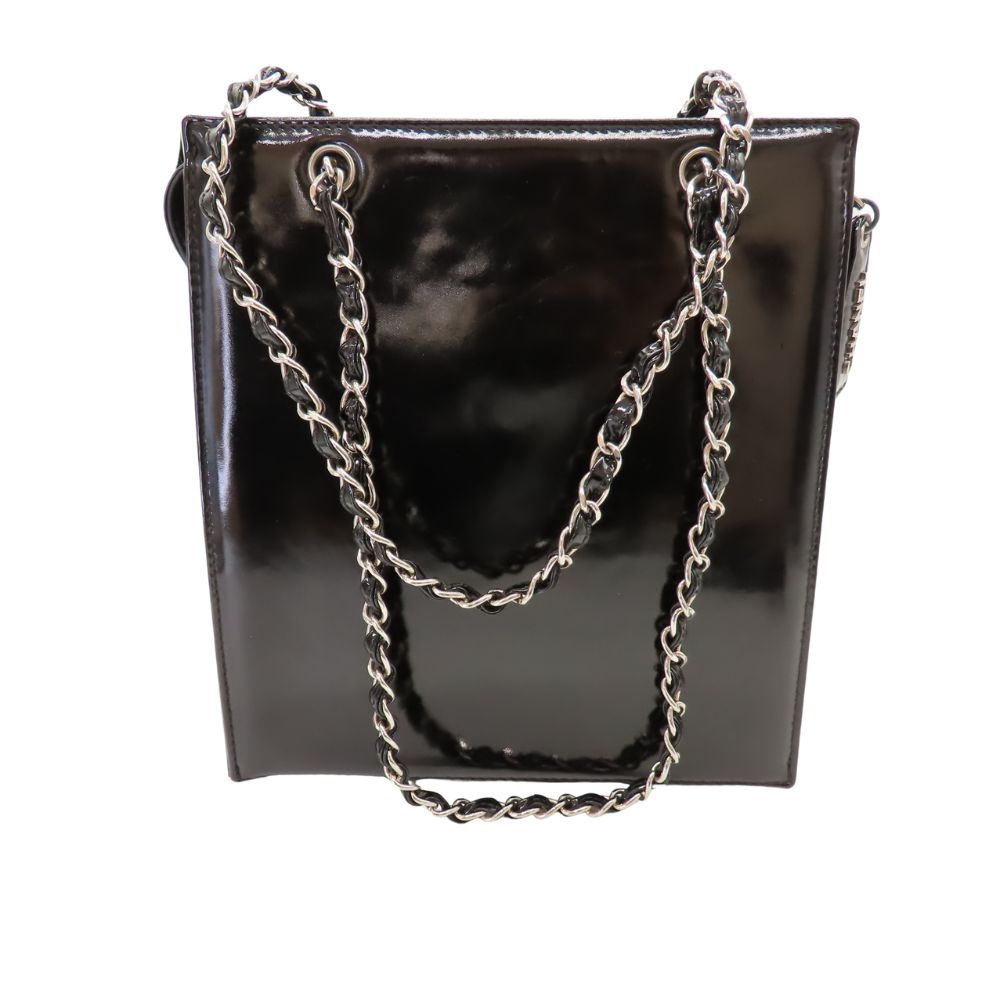 Chanel Patent Leather Shoulder Bag Black