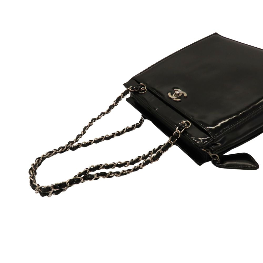 Chanel Patent Leather Shoulder Bag Black