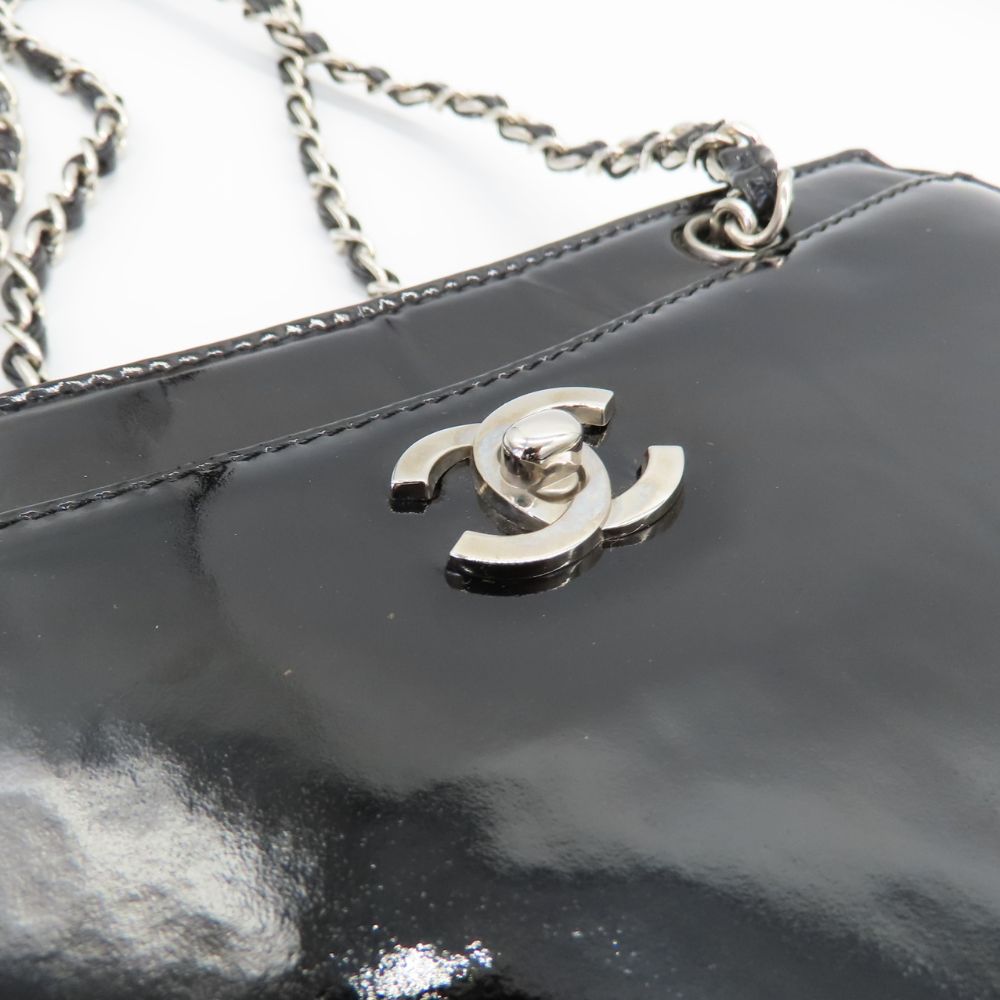 Chanel Patent Leather Shoulder Bag Black