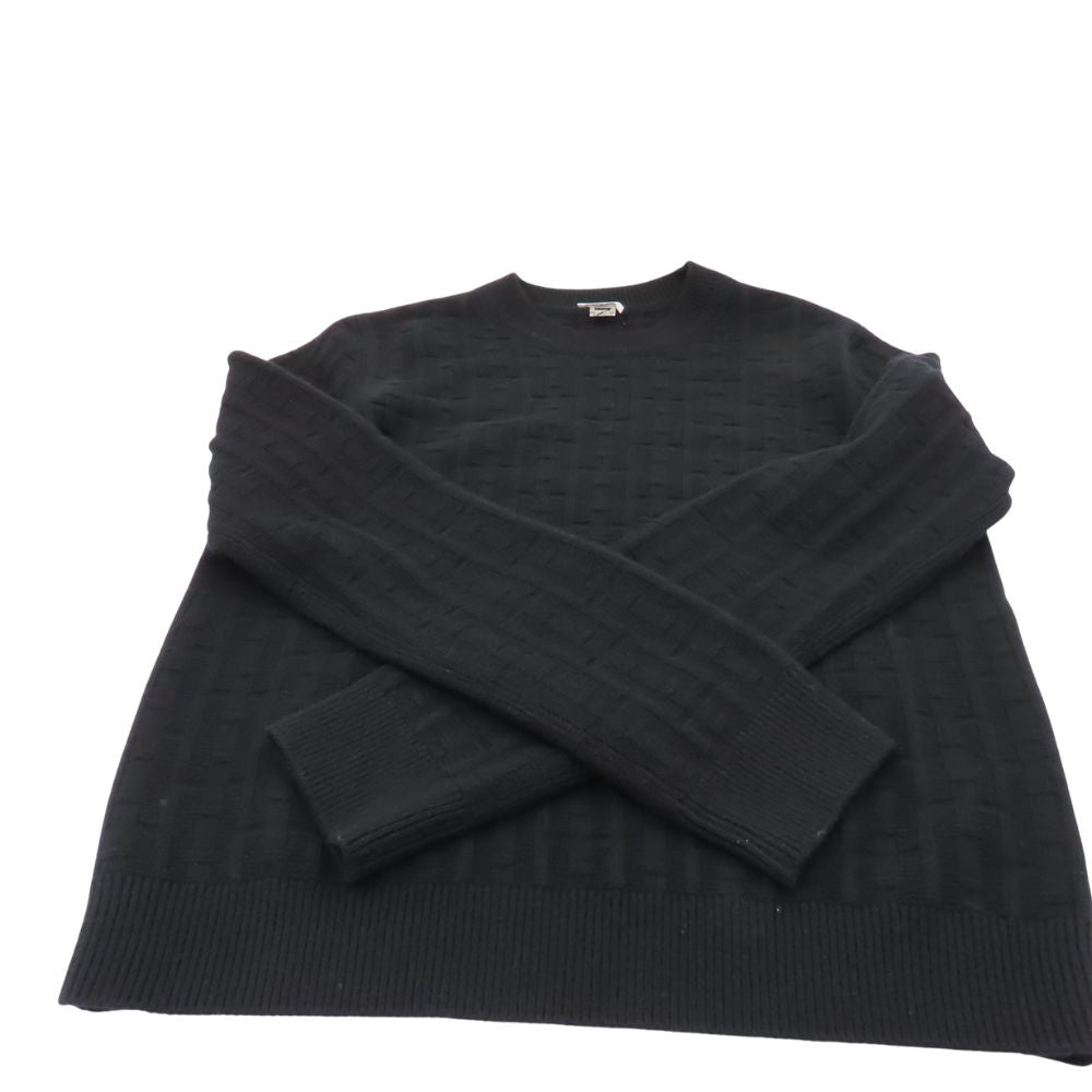 Hermes H Pattern Wool Sweater Black