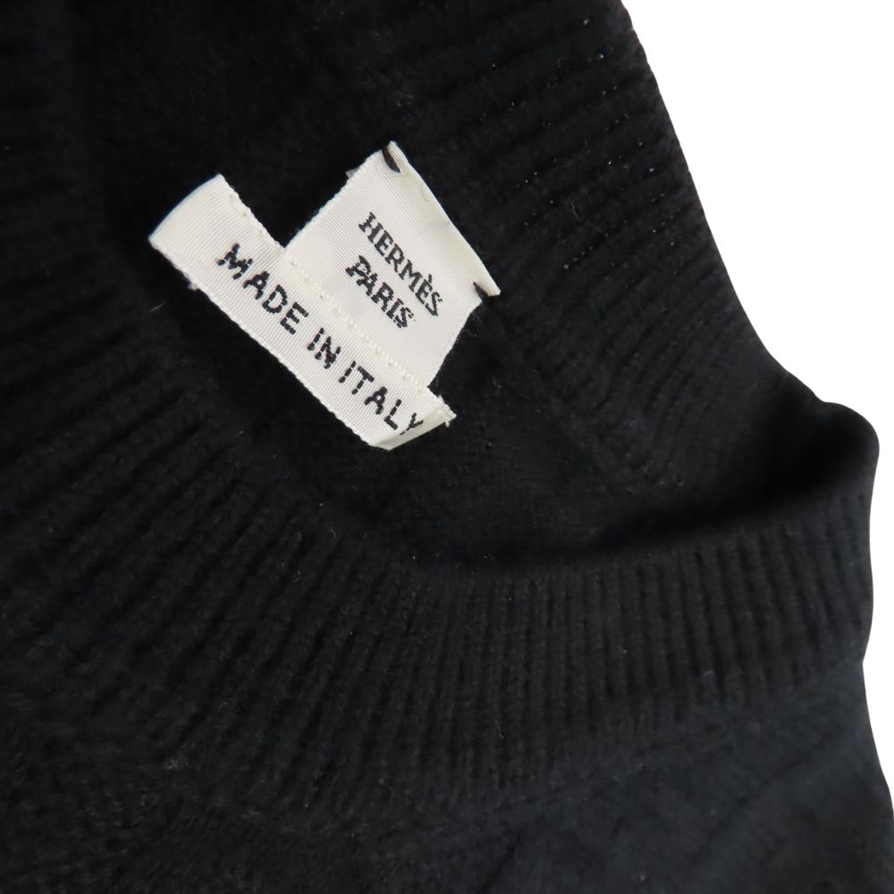 Hermes H Pattern Wool Sweater Black