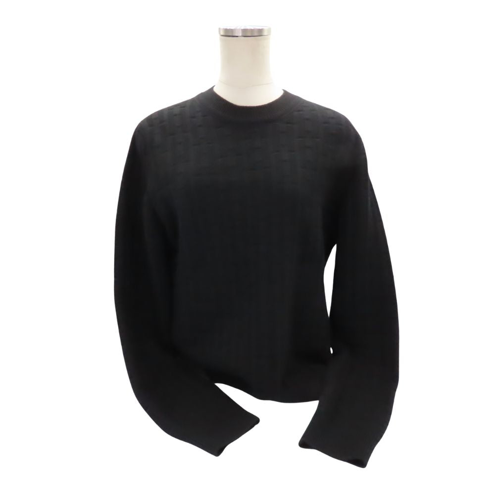 Hermes H Pattern Wool Sweater Black