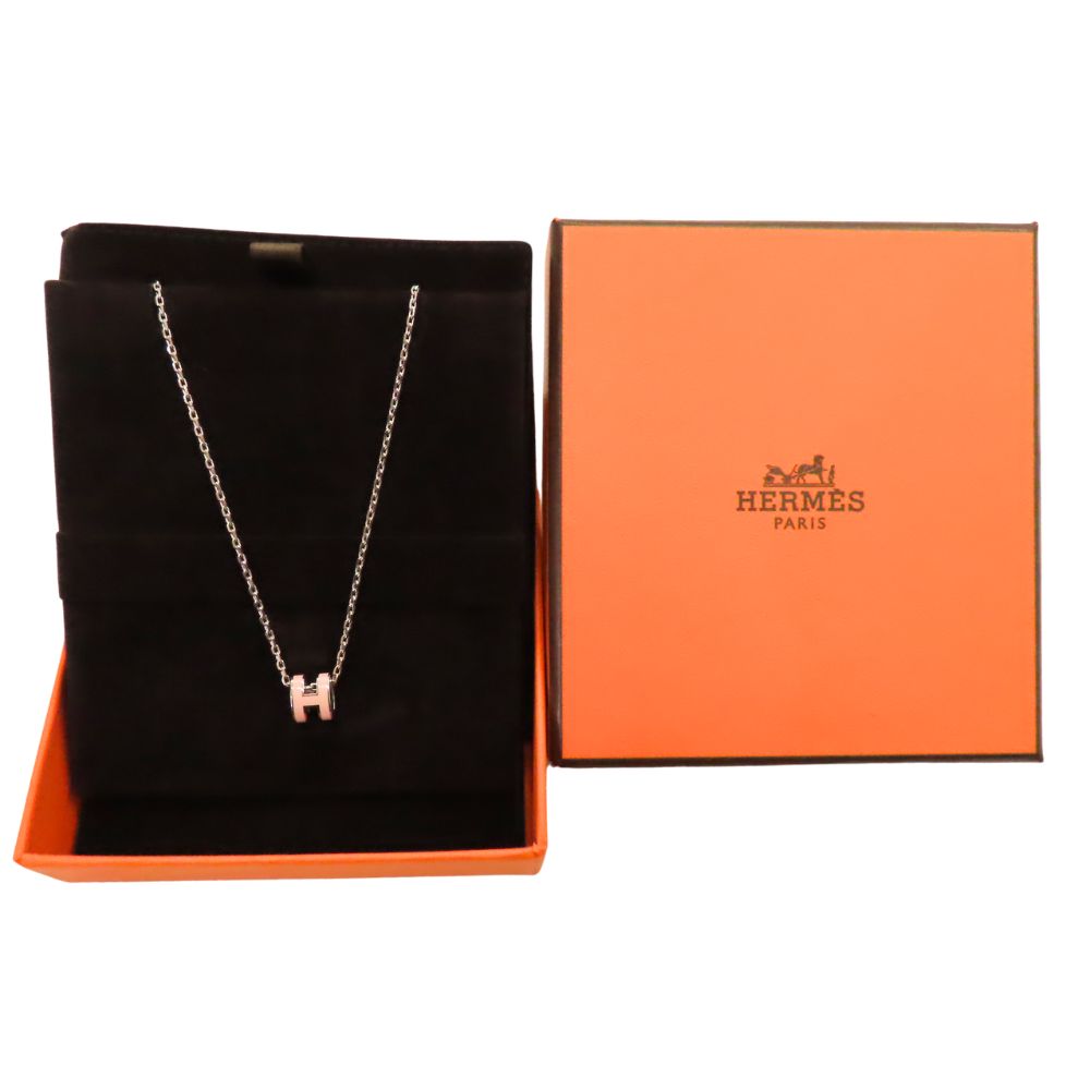 Hermes Mini Pop Ash Necklace Silver