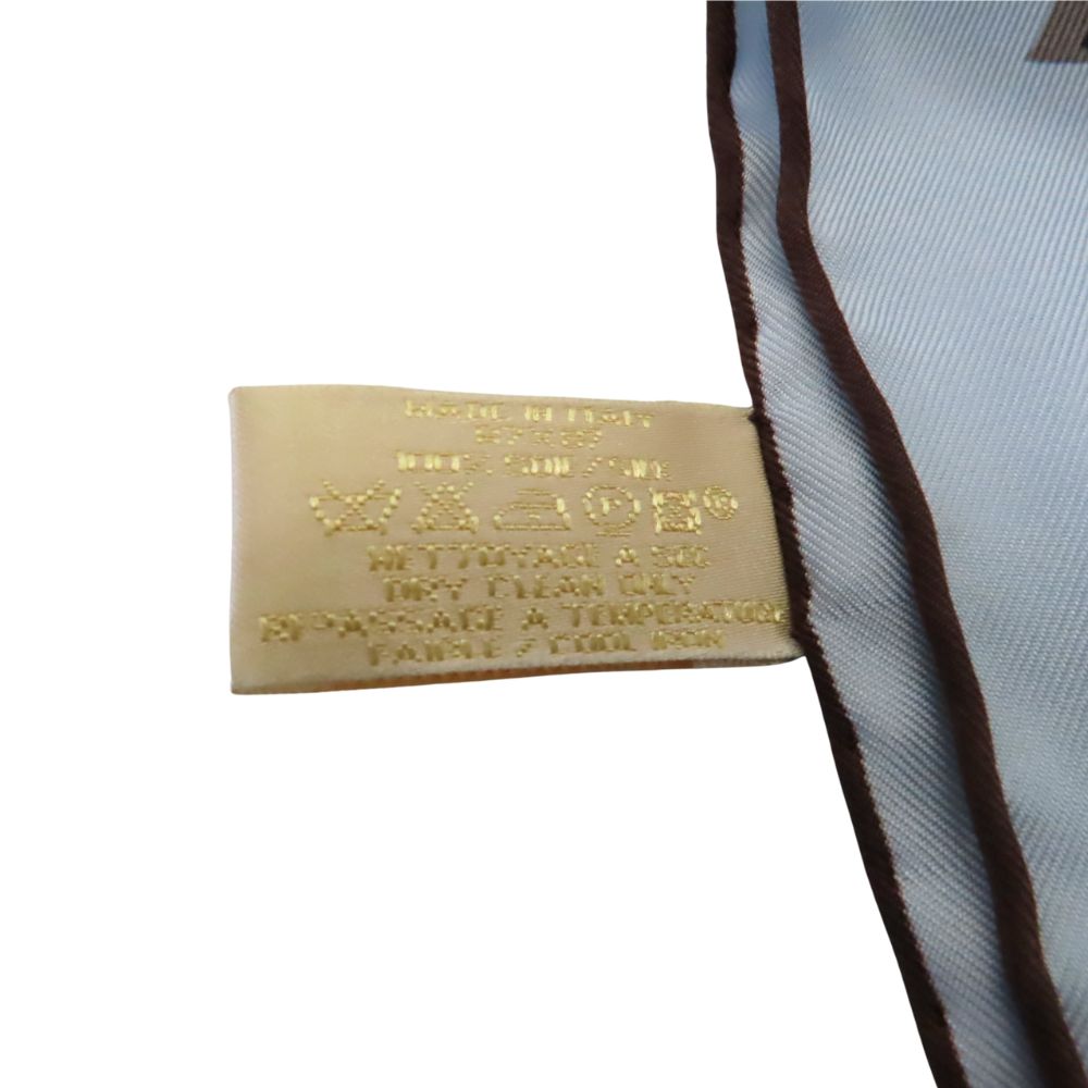 Cartier Silk Square Scarf Blue Brown