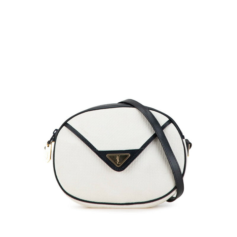 Saint Laurent Canvas Leather Logo Crossbody Bag