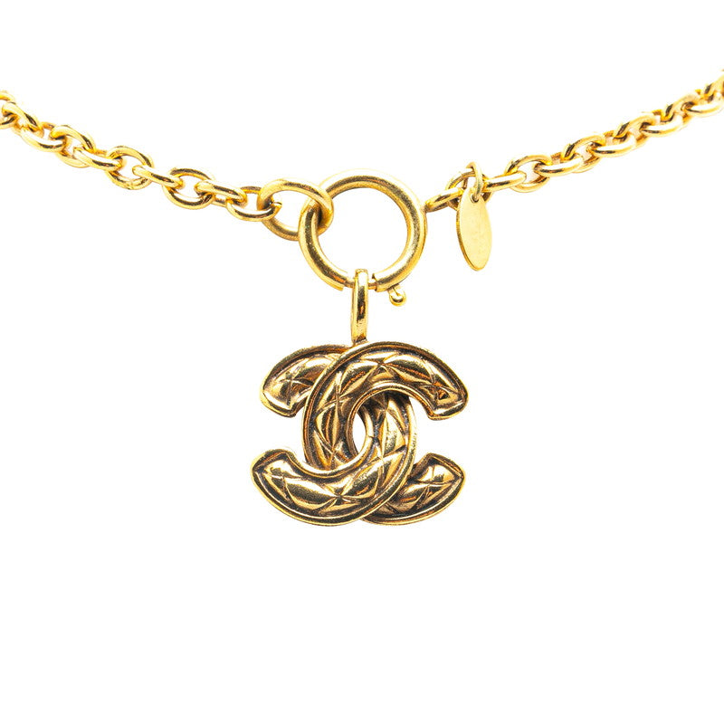 Chanel Vintage Matelasse Coco Mark Chain Necklace