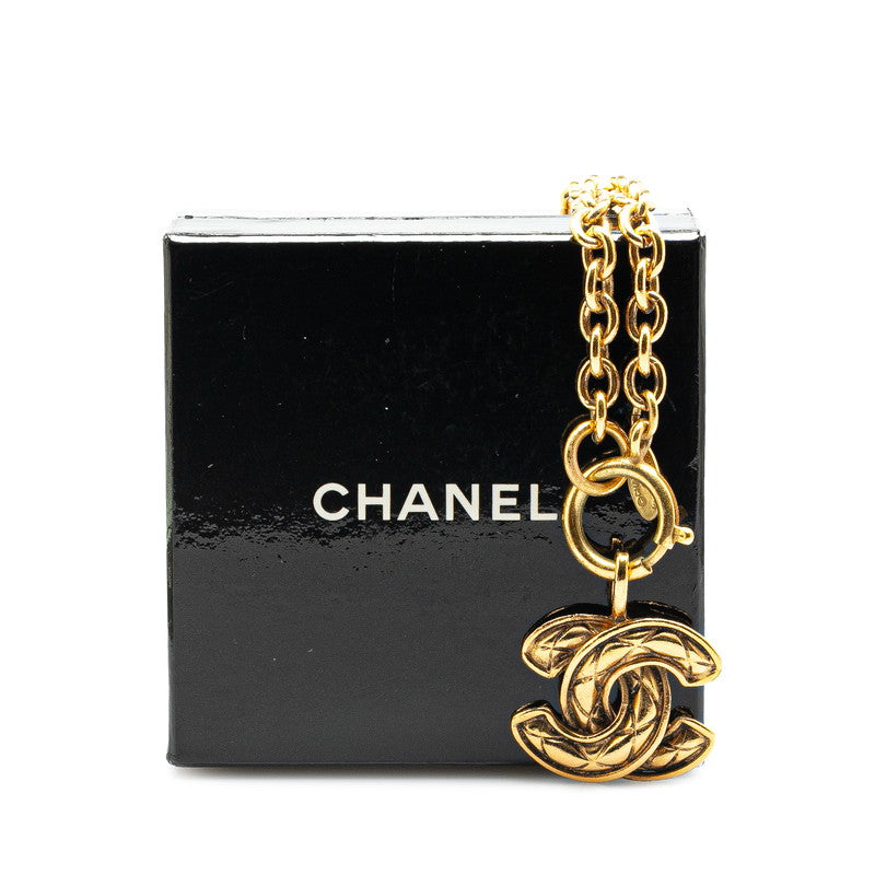 Chanel Vintage Matelasse Coco Mark Chain Necklace