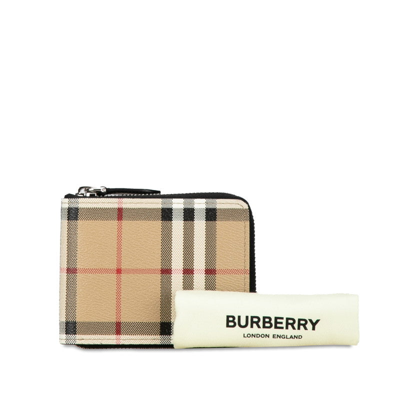 Burberry Nova Check PVC Leather Bifold Wallet Beige in Very Good Condition