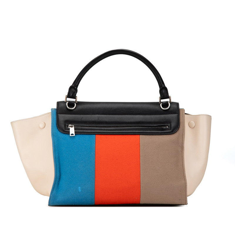 Celine Trapeze Medium Tricolor Leather Handbag