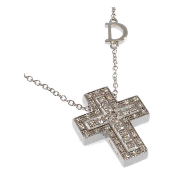 Damiani K18 White Gold Belle Epoch XXS Necklace with Diamond Cross, Jewelry for Women
