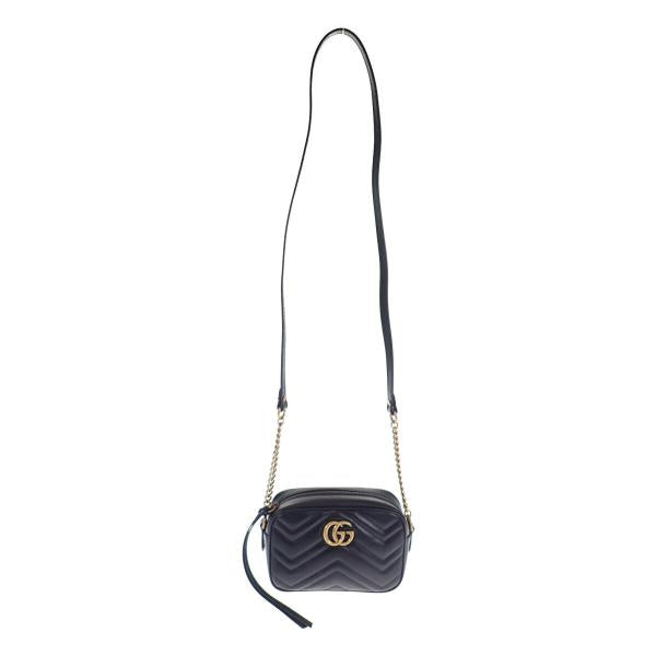 Gucci Mini GG Marmont Crossbody Bag Leather Crossbody Bag 448065 in Excellent condition