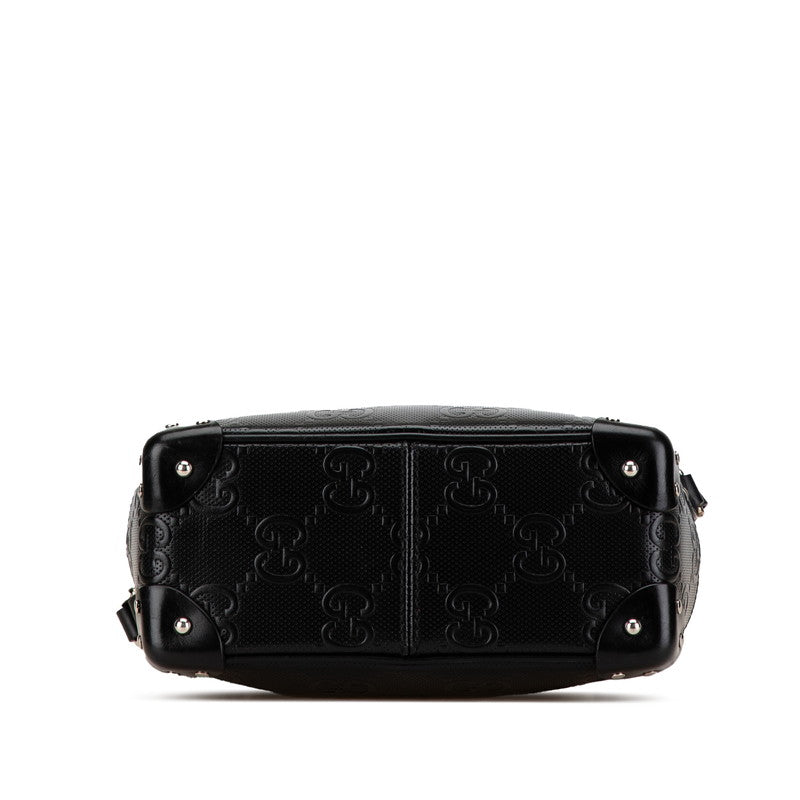 Gucci Leather GG Embossed Shoulder Bag