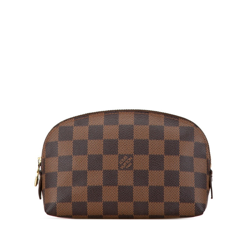 Louis Vuitton Damier Cosmetic Pouch PM N47516 Brown PVC Leather in Very Good Condition