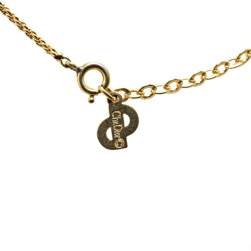 Dior CD Logo Circle Necklace Gold